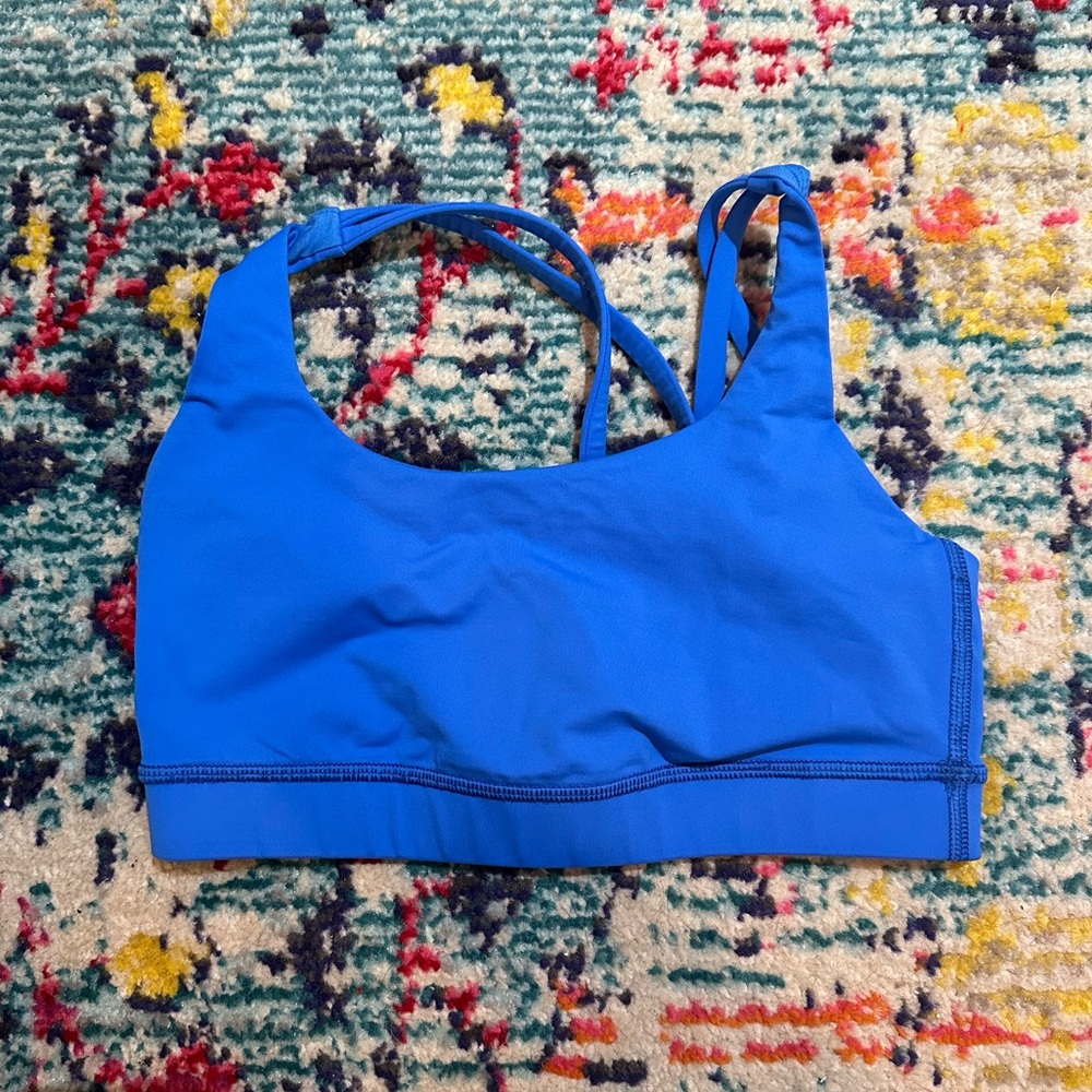 Lululemon blue energy bra, size 4